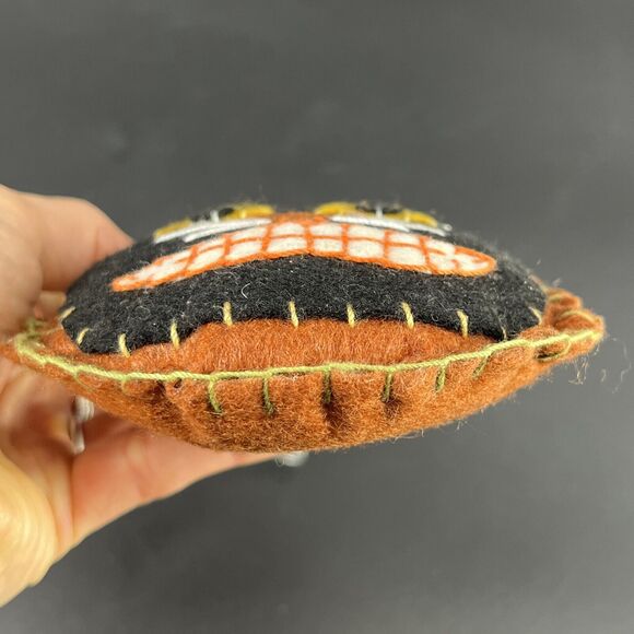 Halloween Felt Black Cat Wall Door Hanging Ornament Hand Stitched Folk Art - Picture 10 of 13